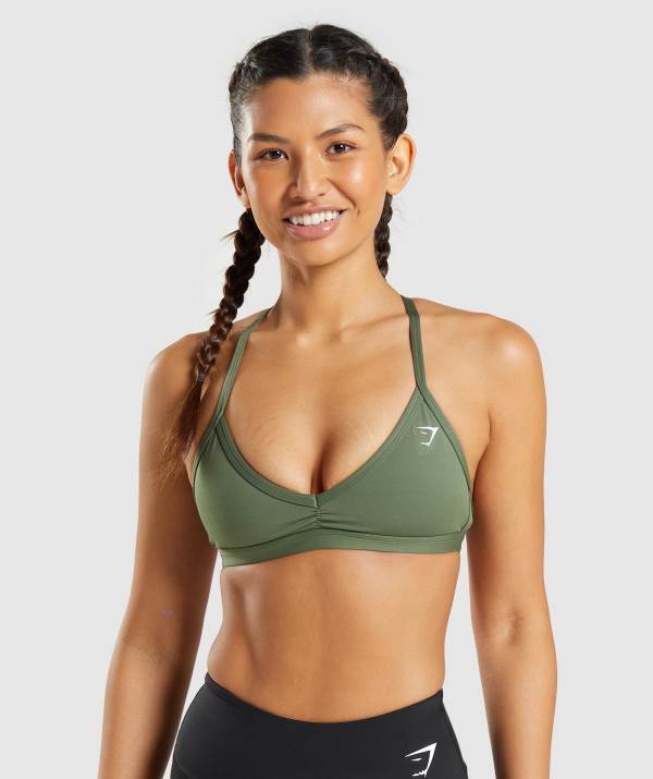 Damske Športové Podprsenky Gymshark Minimal Olivovo Zelená | ON6748153